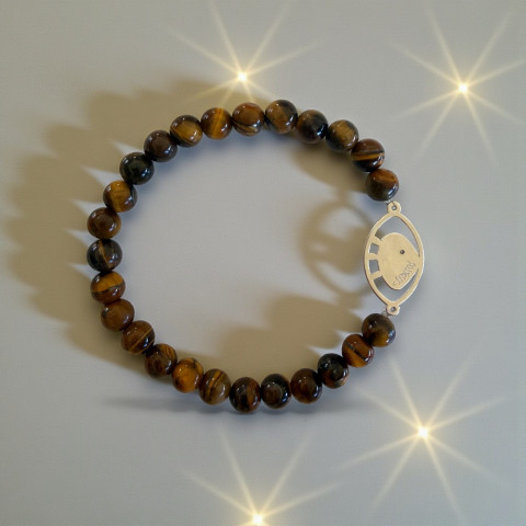 Bracelet Ruckfield x Stratos perles œil de tigre marron 