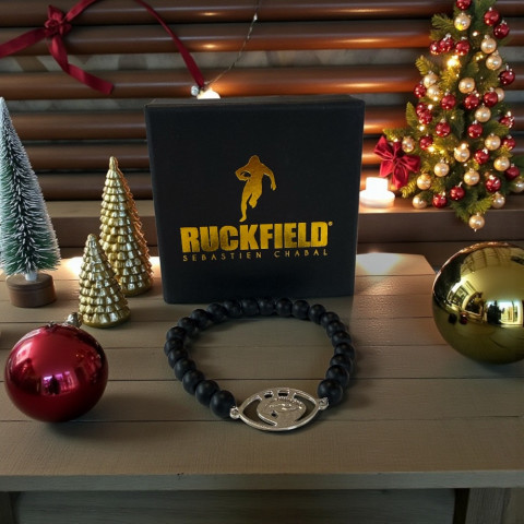 Bracelet Ruckfield x Stratos perles en agate noire
