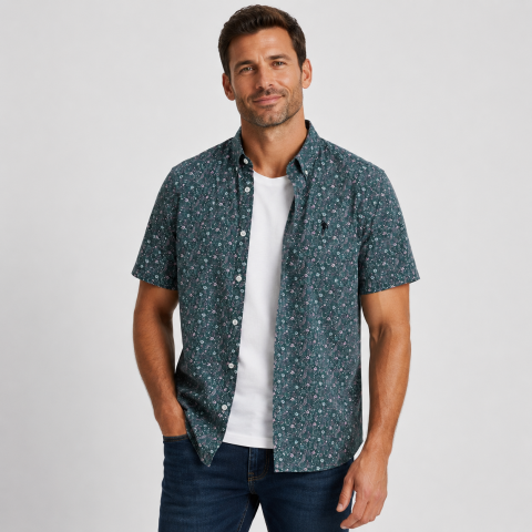 Chemisette Ruckfield homme bleu marine – Voile de coton du S au 5XL