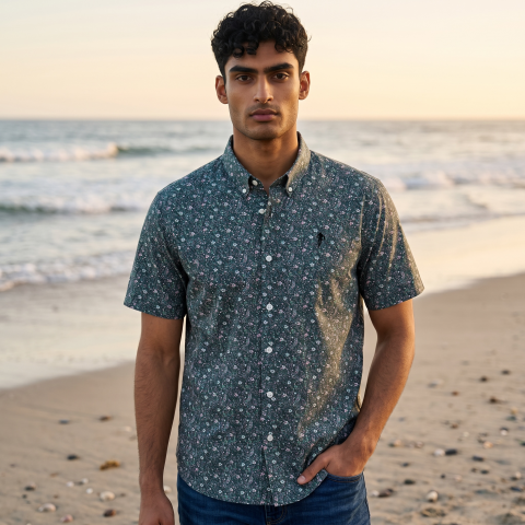 Chemisette Ruckfield homme bleu marine – Voile de coton du S au 5XL