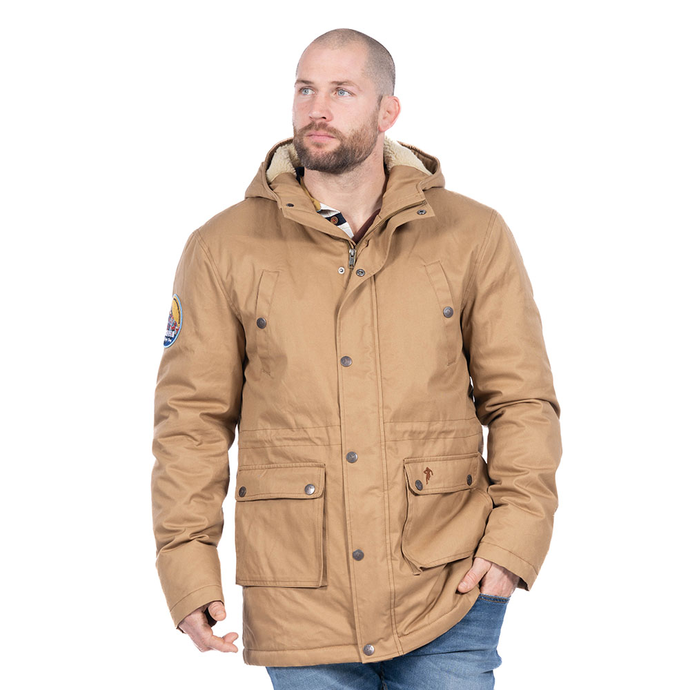 Parka Sherpa Ruckfield Rugby Camps beige foncé