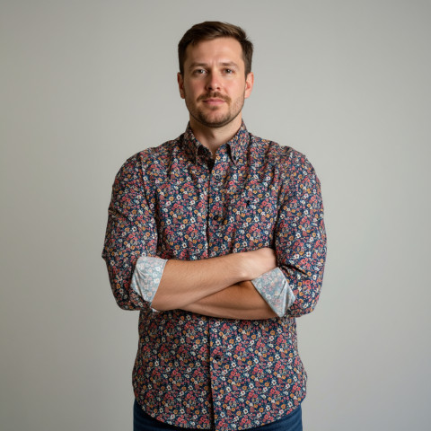 Chemise Ruckfield en voile de coton à manches longues bleu marine