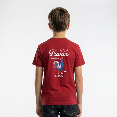 T-shirt rouge foncé FRC Ruckfield enfant - GOTS