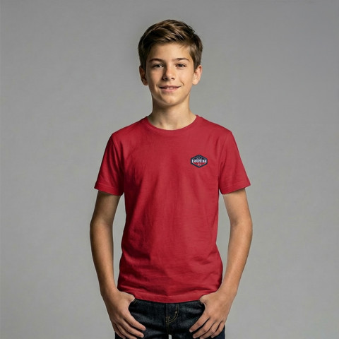 T-shirt rouge foncé FRC Ruckfield enfant - GOTS