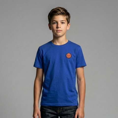 T-shirt bleu Rugby Maori Ruckfield enfant - GOTS