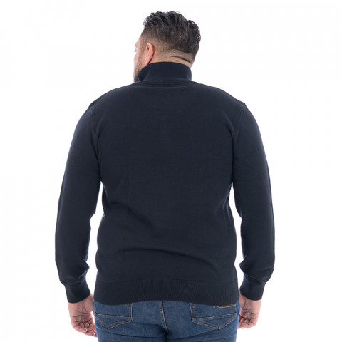 Pull demi-zip Ruckfield essentiel bleu marine - GOTS