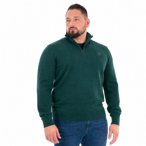 Pull demi-zip Ruckfield essentiel vert forêt - GOTS