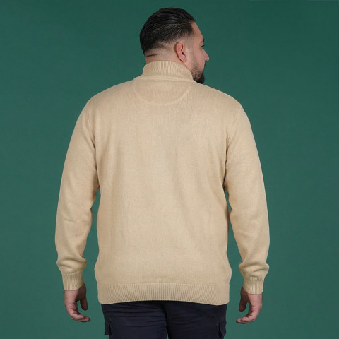 Pull demi-zip Ruckfield essentiel beige - GOTS