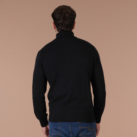 Pull demi-zip Ruckfield essentiel noir - GOTS