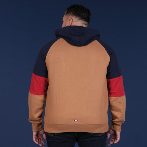 Sweat à capuche beige foncé Ruckfield "Le French" -GOTS-