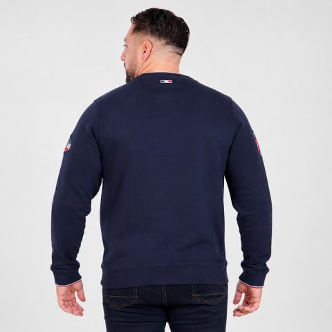 Sweat bleu marine col rond Ruckfield "Le French" -GOTS-