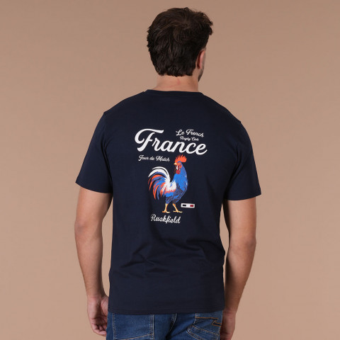 T-shirt bleu marine Ruckfield French Rugby Club - GOTS