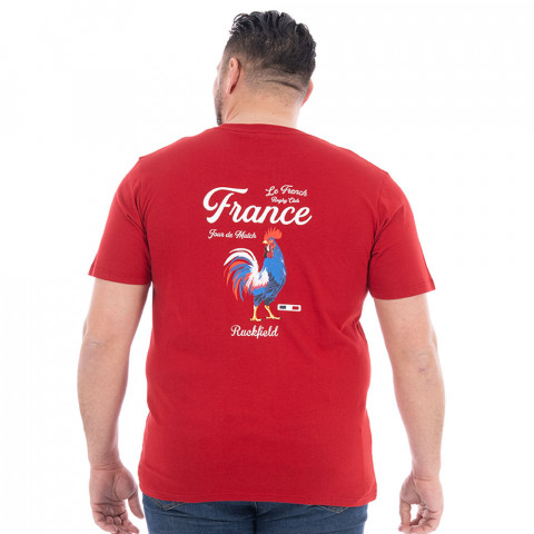 T-shirt rouge foncé Ruckfield French Rugby Club - GOTS
