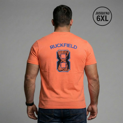 T-shirt Ruckfield Maori Rugby orange vif
