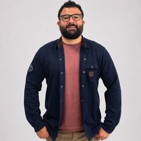 Chemise marine à manches longues Selected Rugby Ruckfield - GOTS