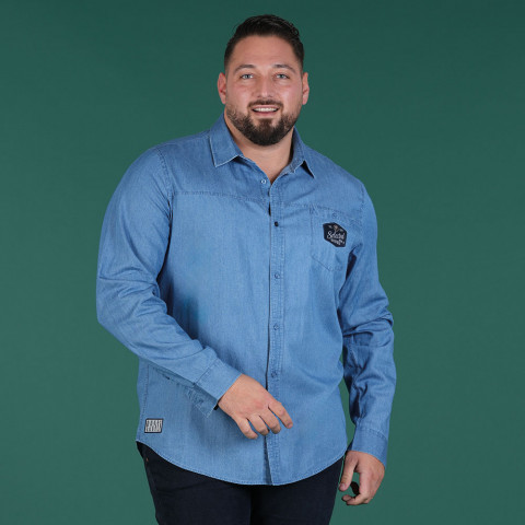 Chemise bleue à manches longues Selected Rugby Ruckfield 