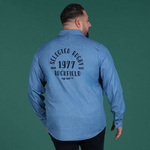 Chemise bleue à manches longues Selected Rugby Ruckfield 