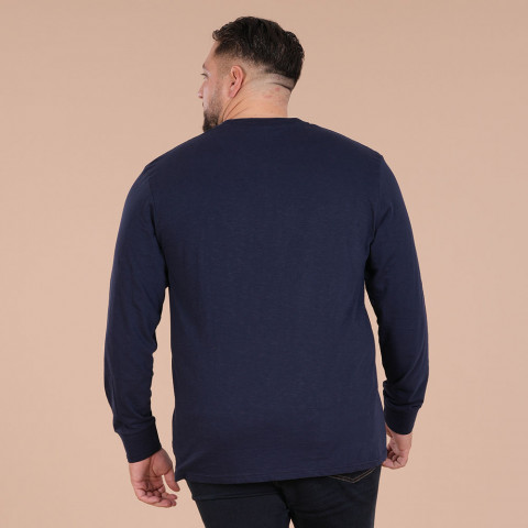 T-shirt bleu marine à manches longues Ruckfield Selected Rugby - GOTS