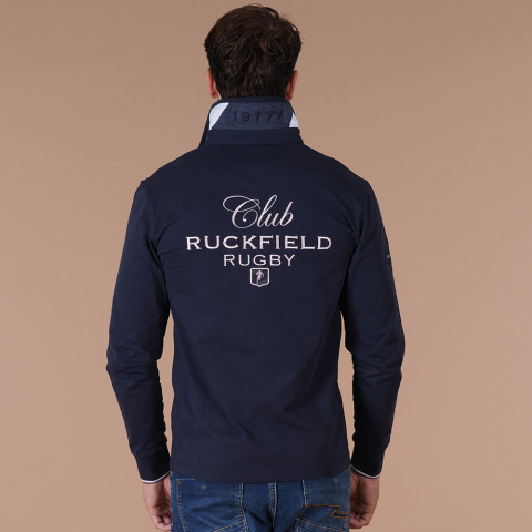 Polo bleu marine à manches longues Ruckfield Le Club 