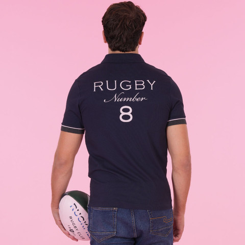 Ruckfield Navy Blue Short-Sleeved Le Club No. 8 Polo Shirt 