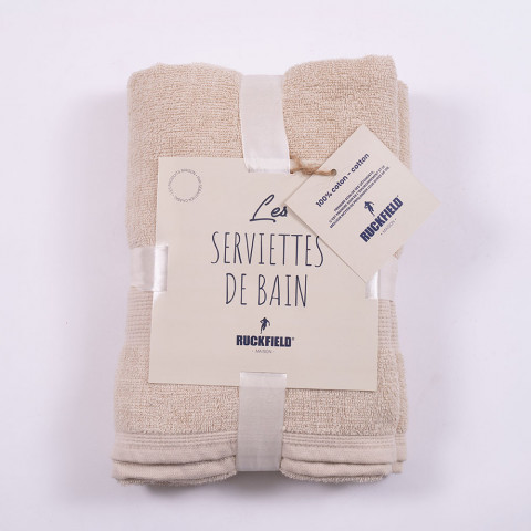 Pack de 2 serviettes de bain Ruckfield beige