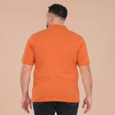 Polo orange à manches courtes Ruckfield Essentiel - GOTS