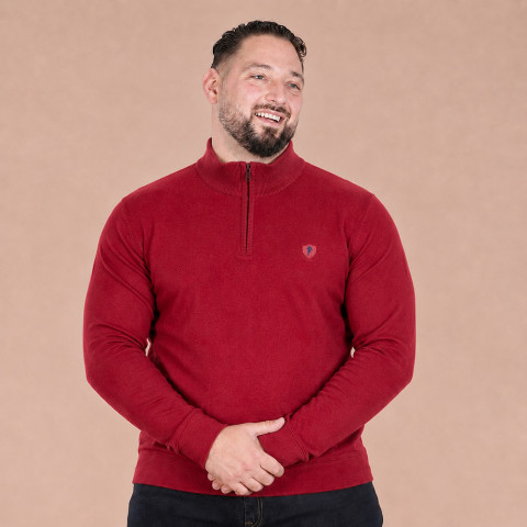Pull demi-zip Ruckfield essentiel rouille - GOTS