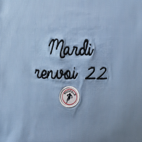 Ruckfield sky blue boxer shorts "Tuesday return 22"