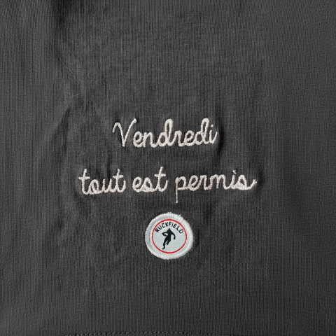 Dark gray Ruckfield boxer shorts "Vendredi tout est permis"