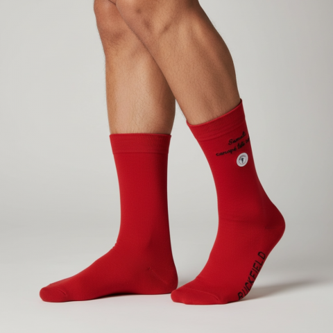 Ruckfield red socks "Saturday on the couch watching rugby"