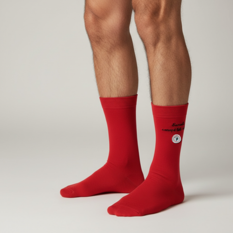 Ruckfield red socks "Saturday on the couch watching rugby"
