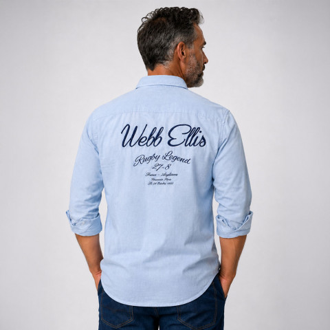 Chemise bleu ciel WEBB ELLIS Rugby Legend
