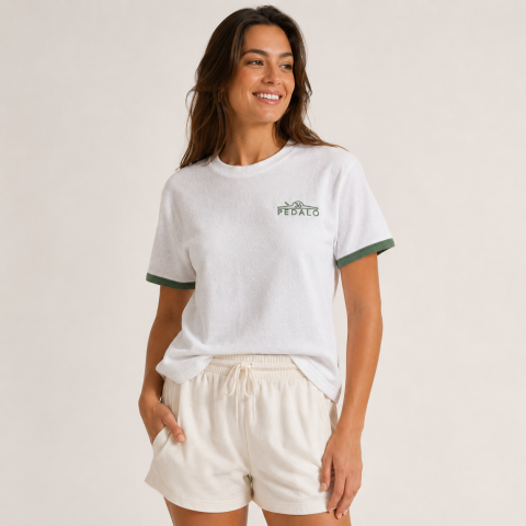 T-Shirt Vert Sauge Éponge Femme