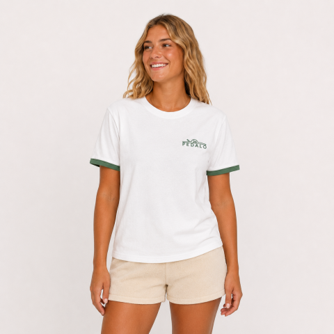 T-Shirt Vert Sauge Éponge Femme