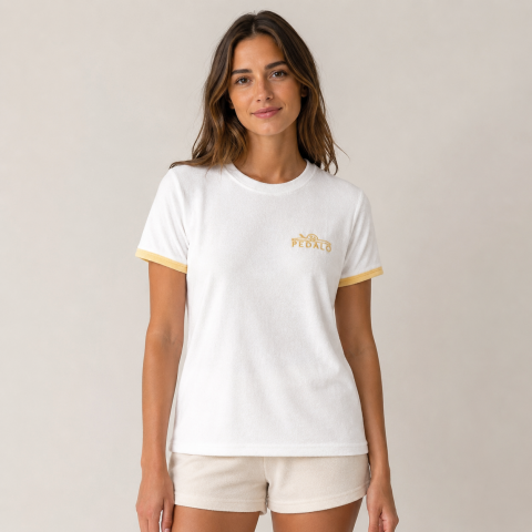 T-Shirt Jaune Éponge Femme