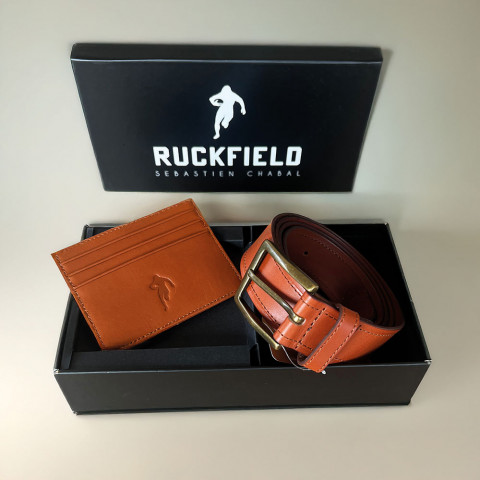 Coffret Ruckfield ceinture et porte-cartes en cuir 