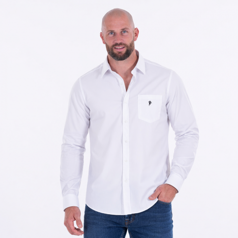 Chemise à manches longues Ruckfield blanc
