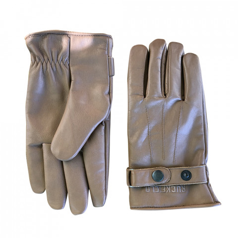 Brown leather gloves