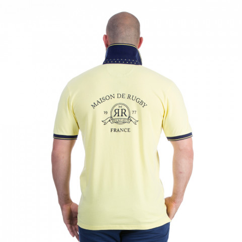 Yellow pique polo shirt