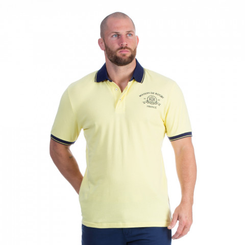 Yellow pique polo shirt