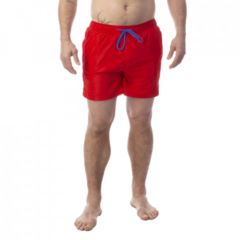 Red swim shorts