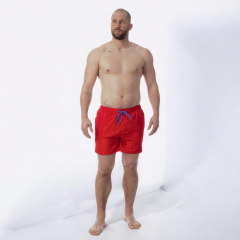 Red swim shorts