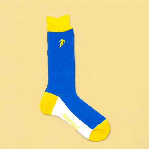 Yellow and blue rugby socks