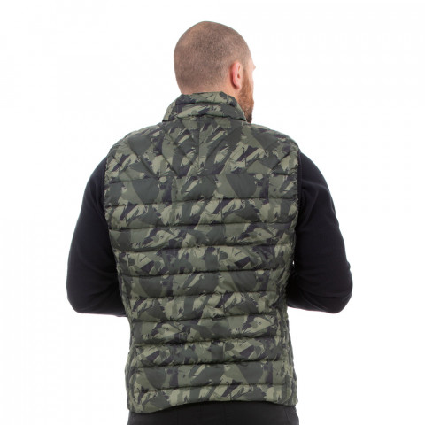 Camouflage sleeveless down jacket