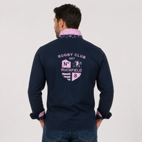 Rugby club shirt navy long sleeves