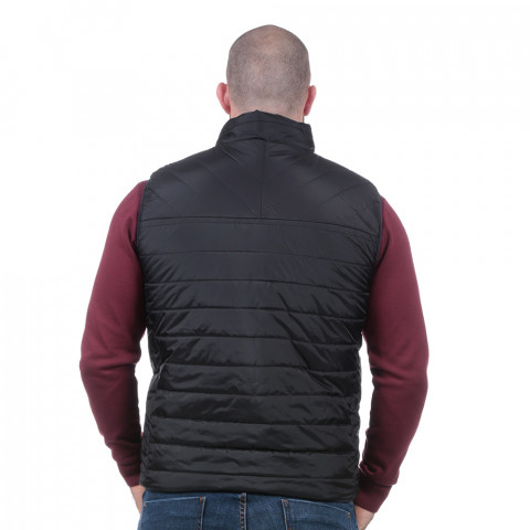 Reversible bronze/black sleeveless down jacket