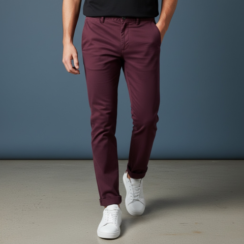 Essential burgundy chino pants