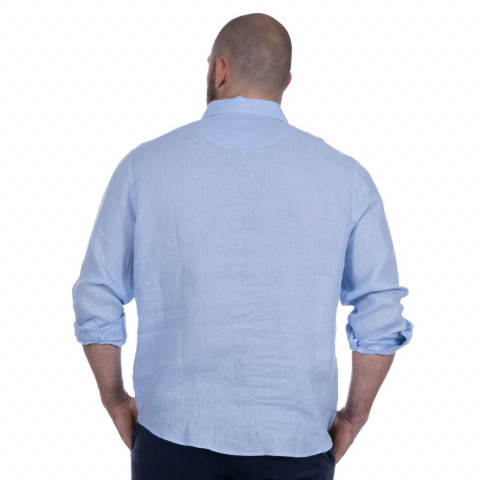 Linen shirt, long sleeves, light blue