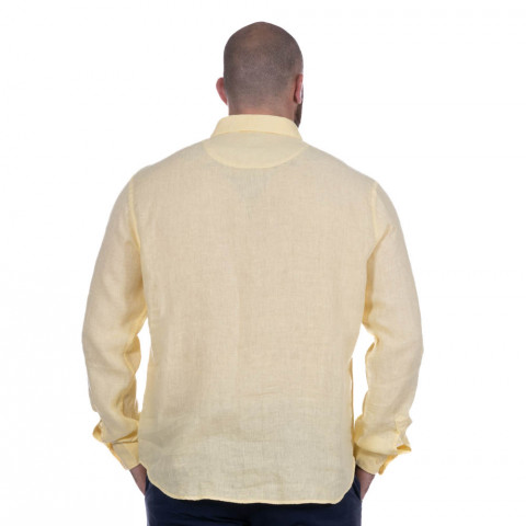 Linen shirt, long sleeves, dark yellow