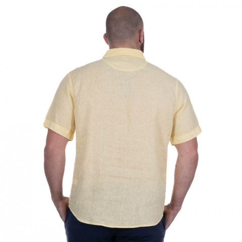 Linen shirt, short sleeves, dark yellow